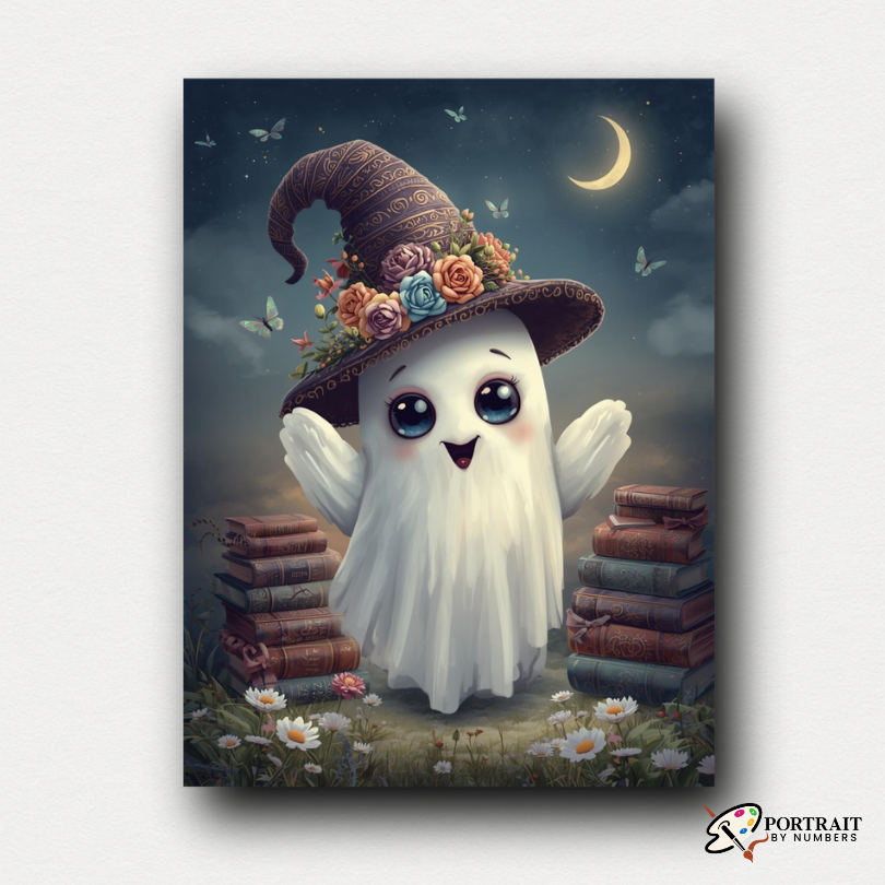 Moonlit Little Ghost -  Paint by numbers Kit -  Portrait By Numbers
