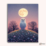 Moonlit Snowy Owl -  Paint by Numbers Kit for Adults -  Portrait By Numbers