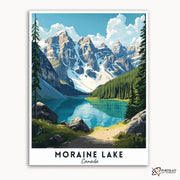 Moraine Lake Travel Poster -  Paint by Numbers Kit for Adults -  Portrait By Numbers