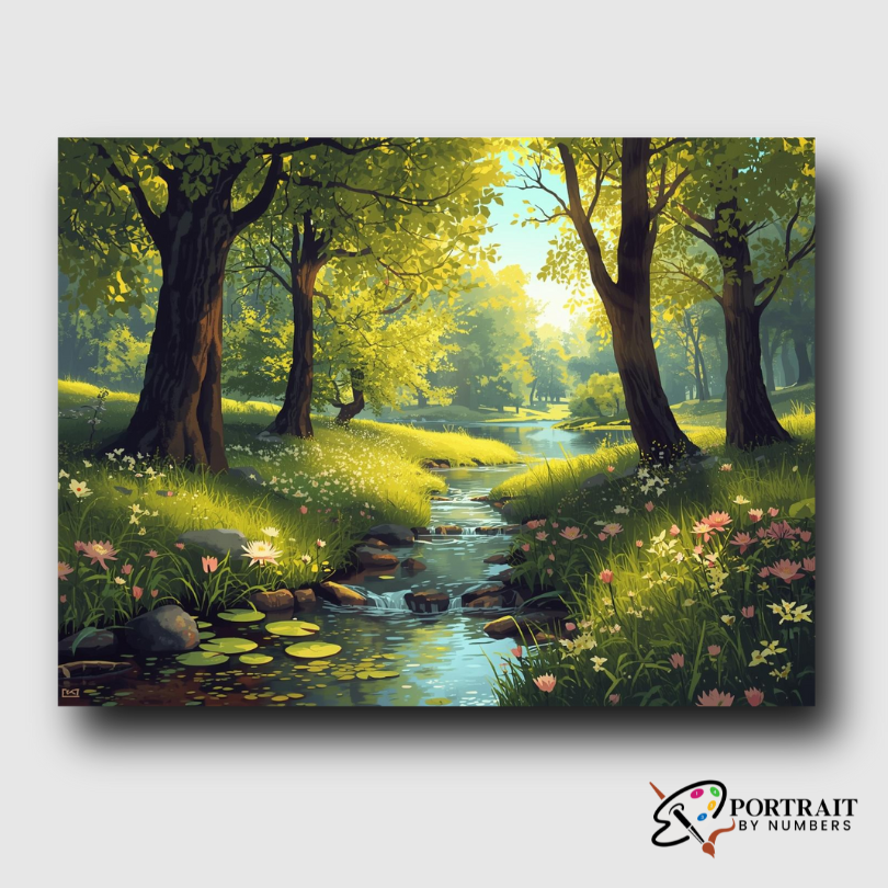Morning Creek -  Paint by Numbers Kit for Adults -  Portrait By Numbers