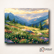 Mountain Chain View -  Paint by Numbers Kit for Adults -  Portrait By Numbers