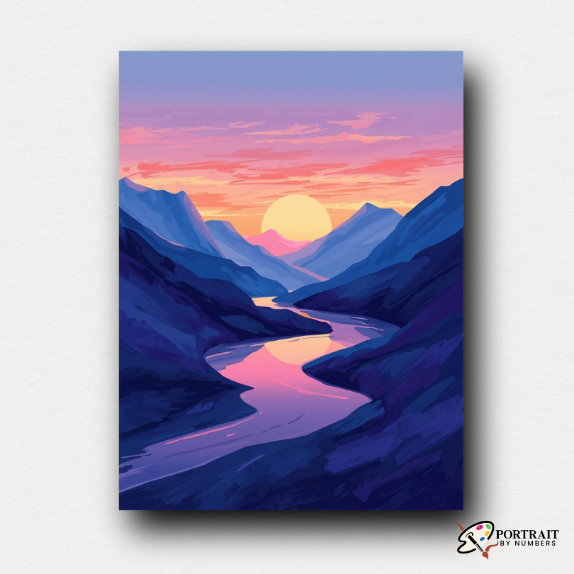 Mountain Glow -  Paint by Numbers Kit for Adults -  Portrait By Numbers