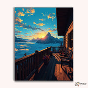 Mountain Sunrise View -  Paint by Numbers Kit for Adults -  Portrait By Numbers