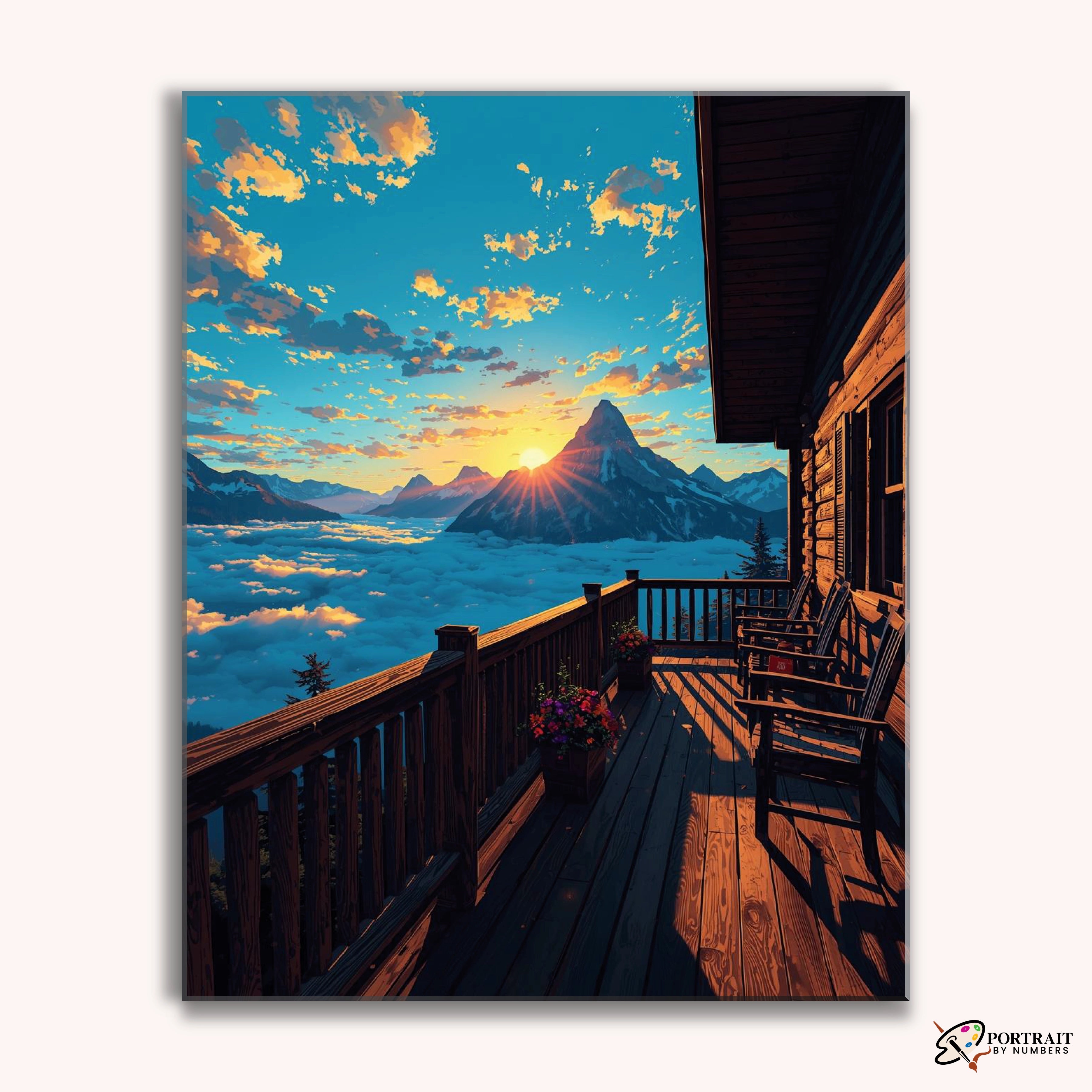 Mountain Sunrise View -  Paint by Numbers Kit for Adults -  Portrait By Numbers