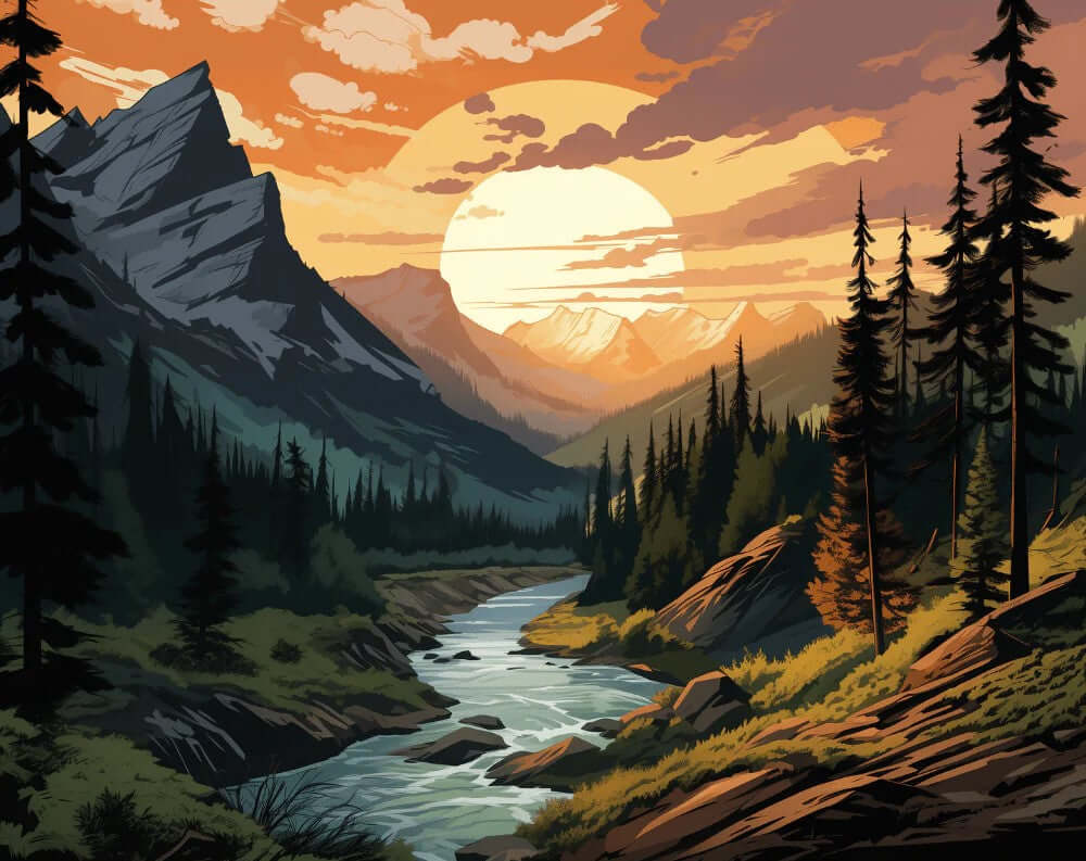 Mountainside Sunset