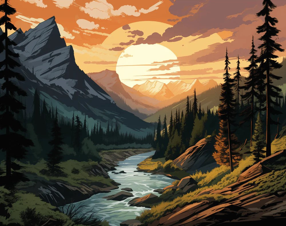 Mountainside Sunset