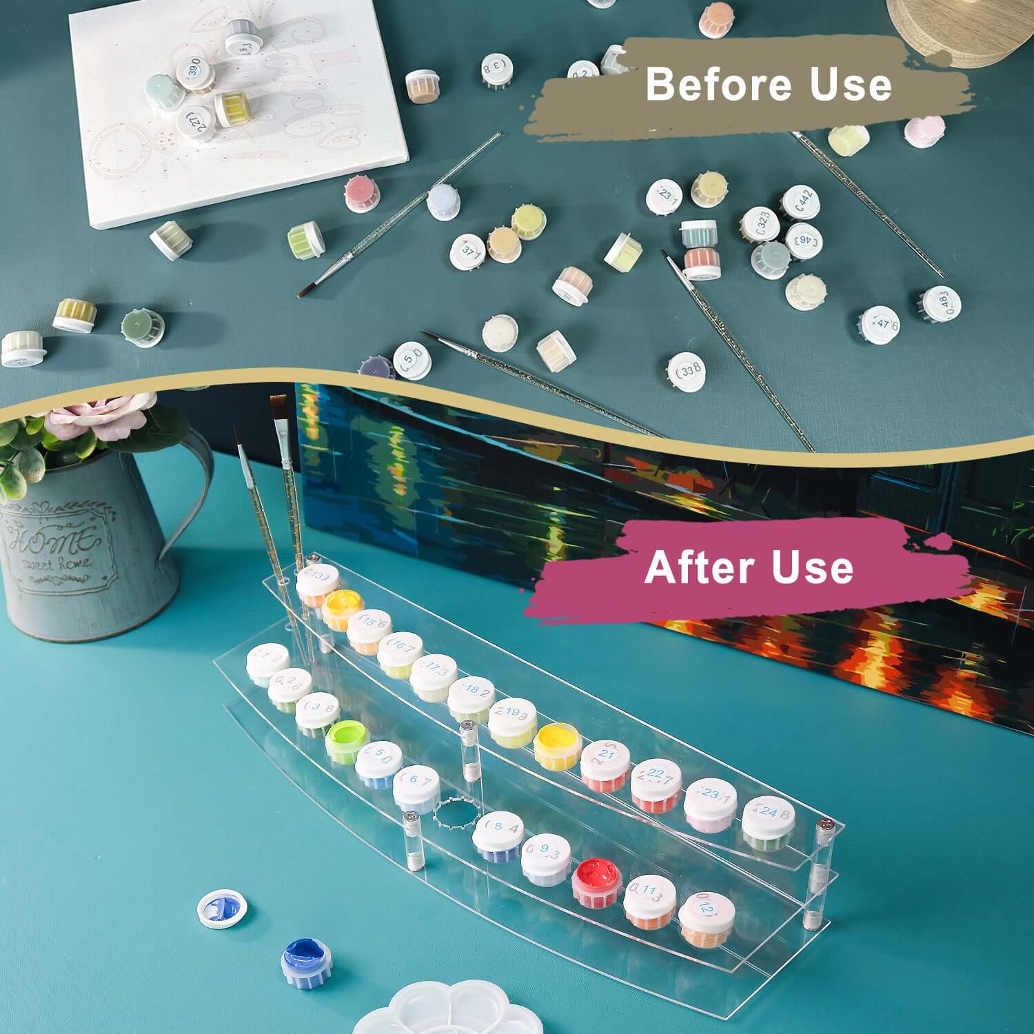 Multi-Size Paint Pot Holder -  Paint by Numbers Kit for Adults -  Portrait By Numbers