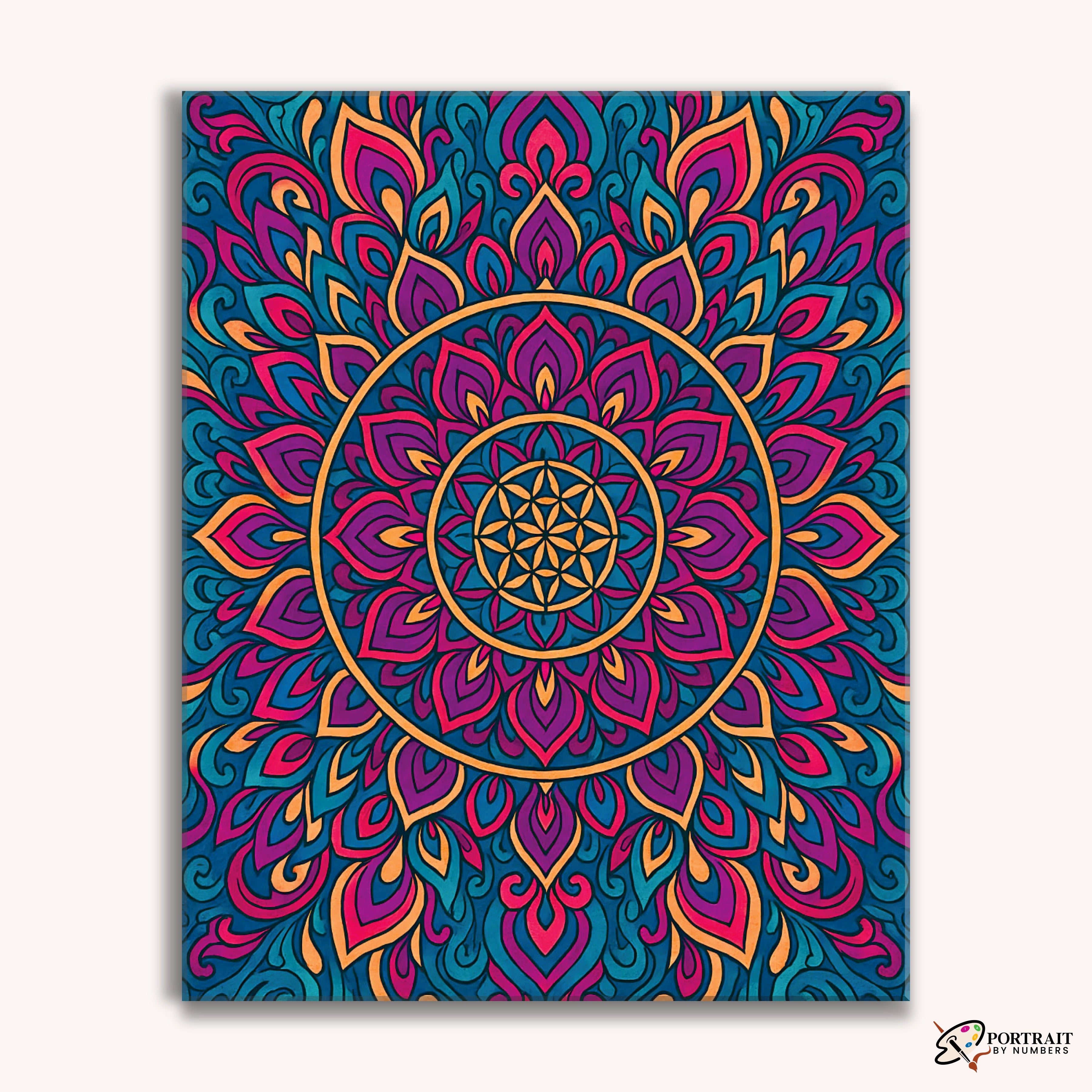 Mystic Flame (Mandala) -  Paint by Numbers Kit for Adults -  Portrait By Numbers