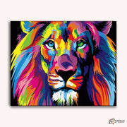 Neon Lion -  Paint by Numbers Kit for Adults -  Portrait By Numbers