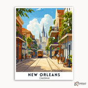 New Orleans - Travel Poster -  Paint by Numbers Kit for Adults -  Portrait By Numbers