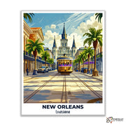 New Orleans Travel Poster -  Paint by Numbers Kit for Adults -  Portrait By Numbers