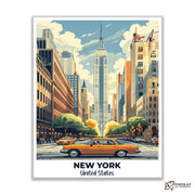 New York Travel Poster -  Paint by Numbers Kit for Adults -  Portrait By Numbers