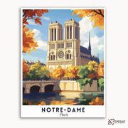 Notre-Dame Travel Poster -  Paint by Numbers Kit for Adults -  Portrait By Numbers
