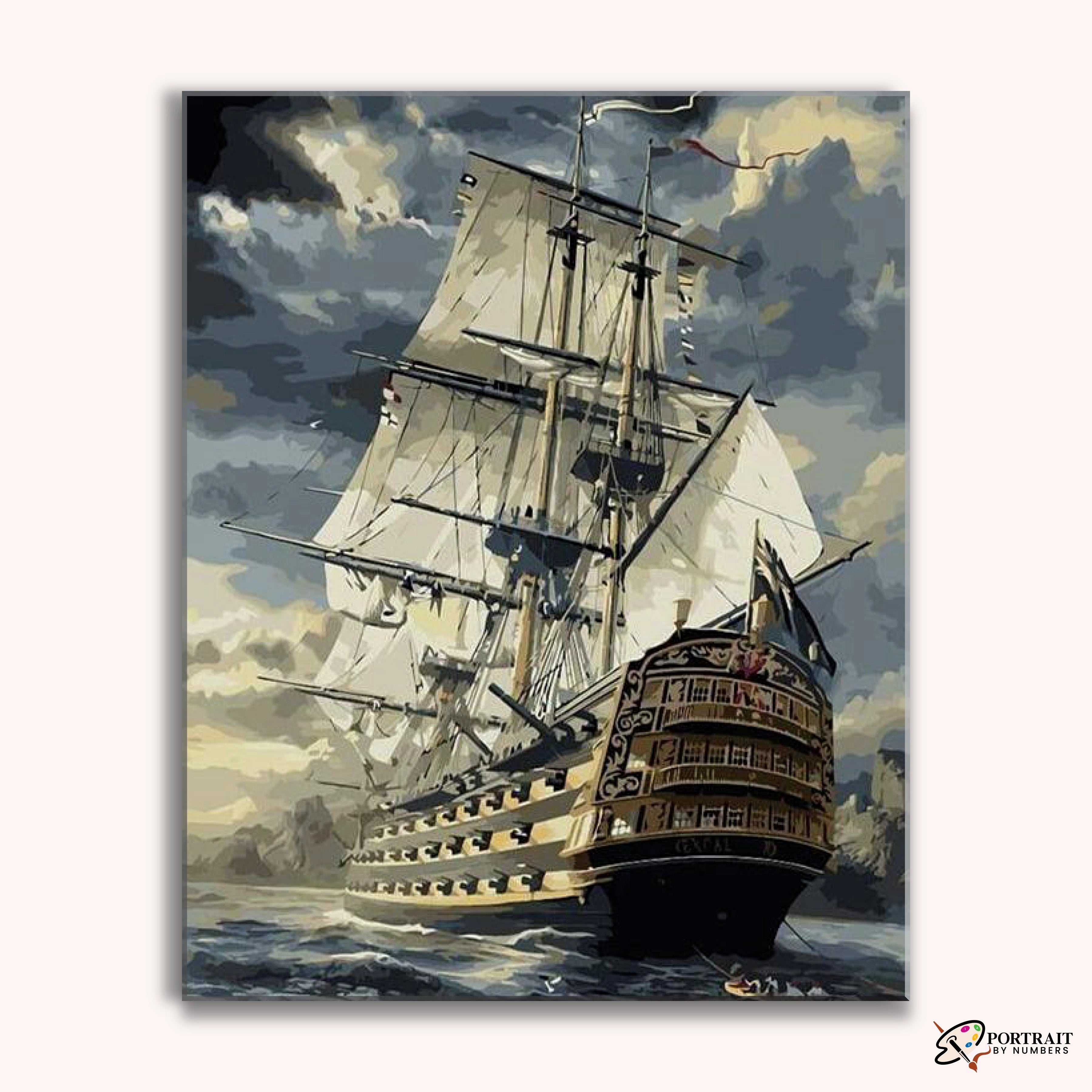 Ocean Boat -  Paint by Numbers Kit for Adults -  Portrait By Numbers