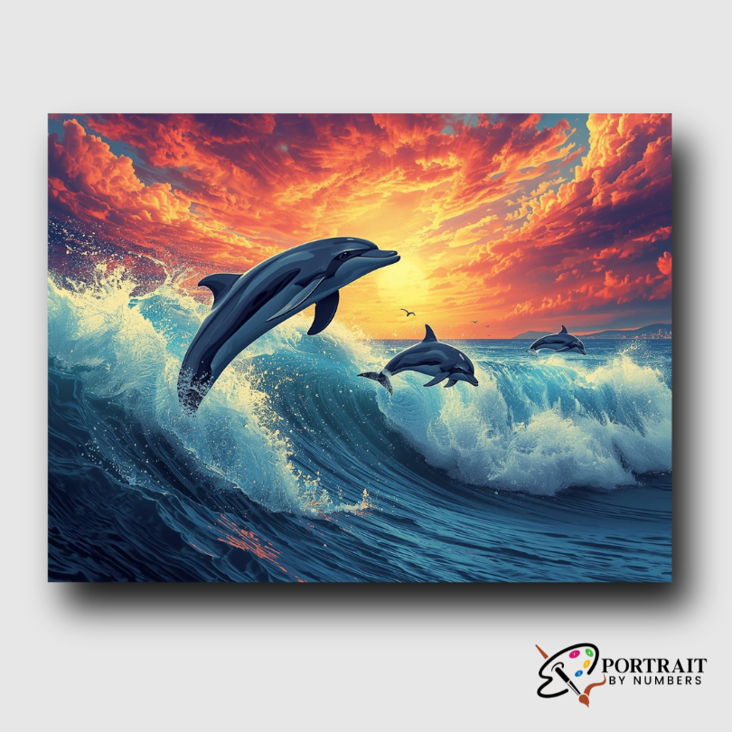 Ocean Leap -  Paint by numbers Kit -  Portrait By Numbers