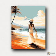 Oceanfront Walk -  Paint by Numbers Kit for Adults -  Portrait By Numbers