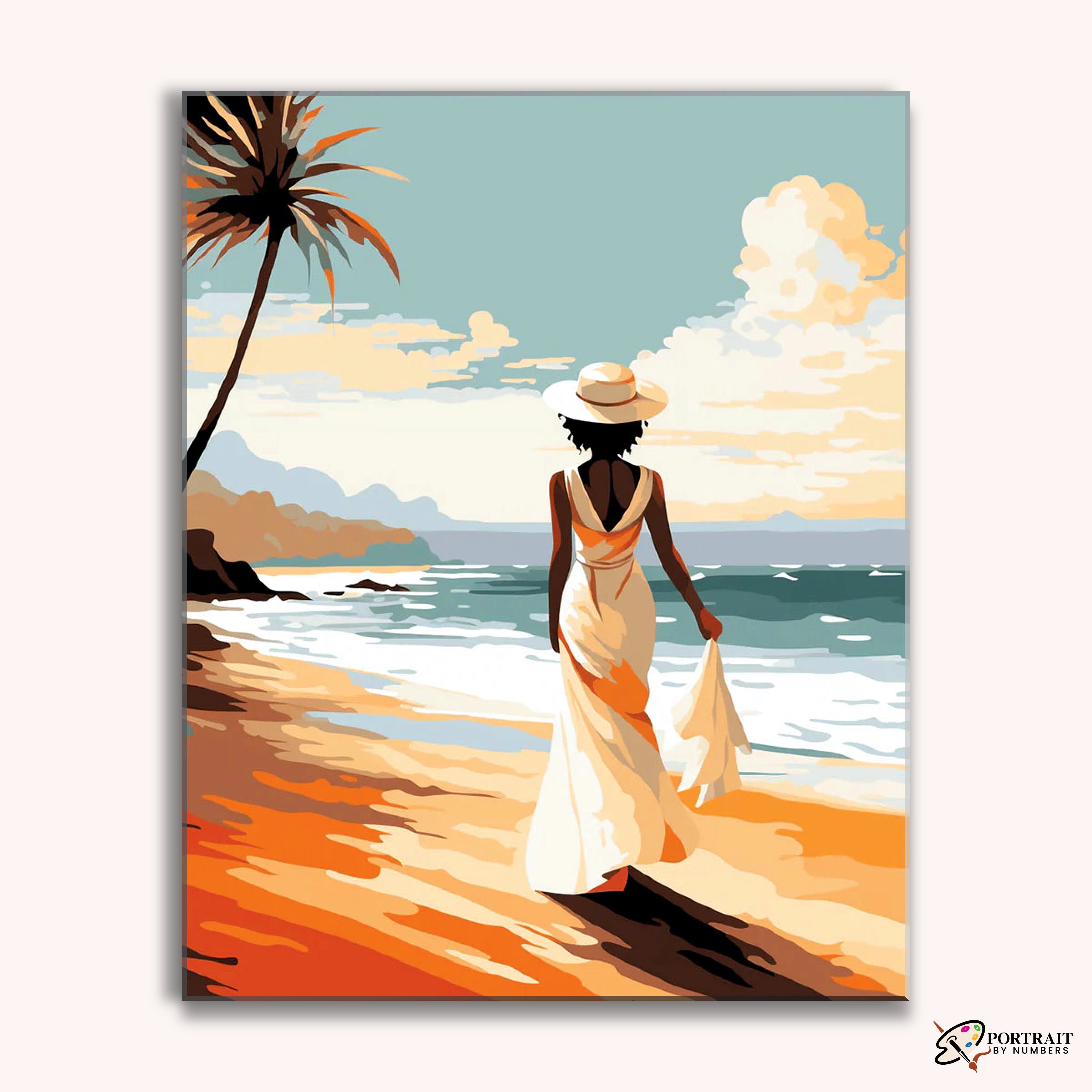 Oceanfront Walk -  Paint by Numbers Kit for Adults -  Portrait By Numbers