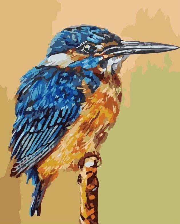 Old Kingfisher Solo -  Paint by Numbers Kit for Adults -  Portrait By Numbers