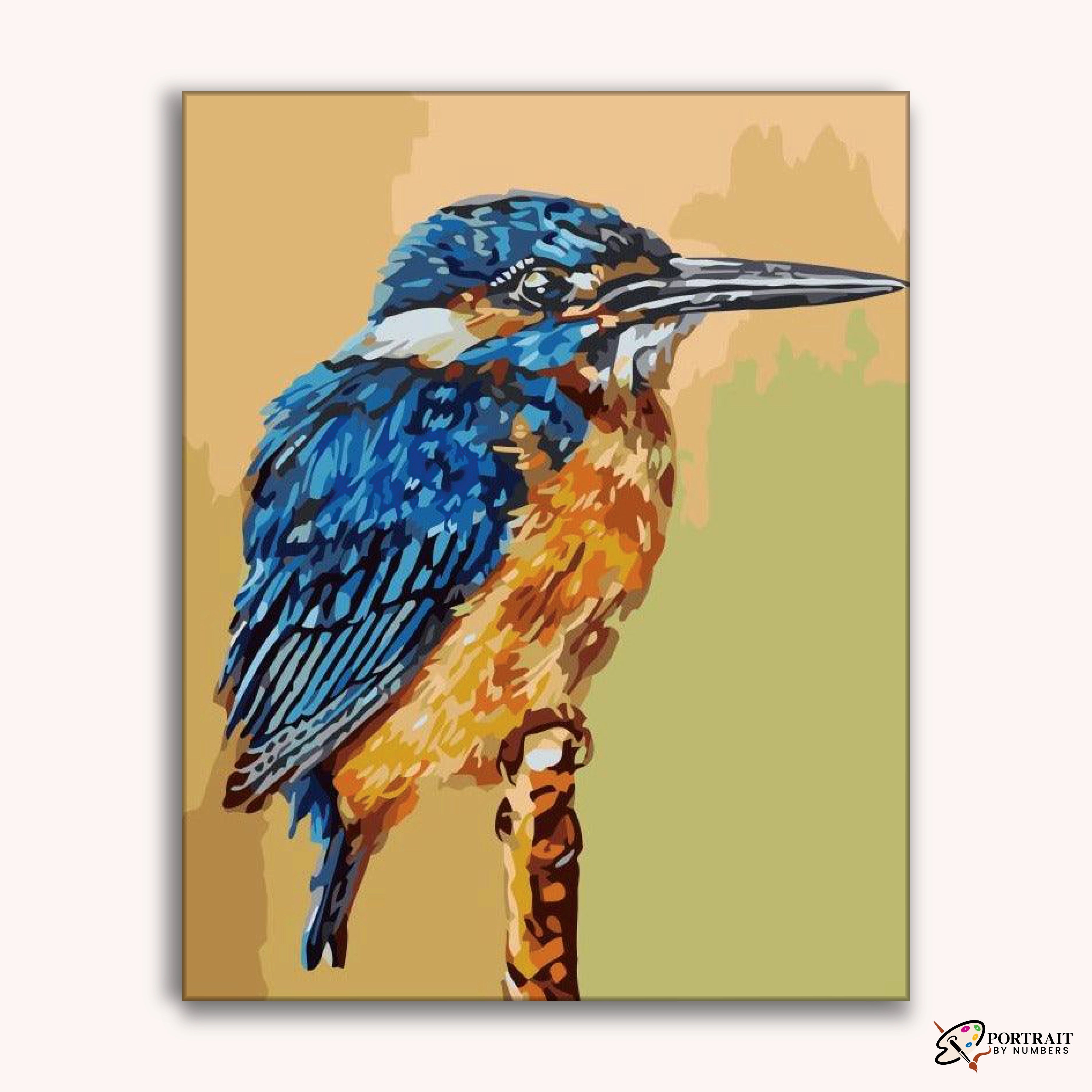 Old Kingfisher Solo -  Paint by Numbers Kit for Adults -  Portrait By Numbers
