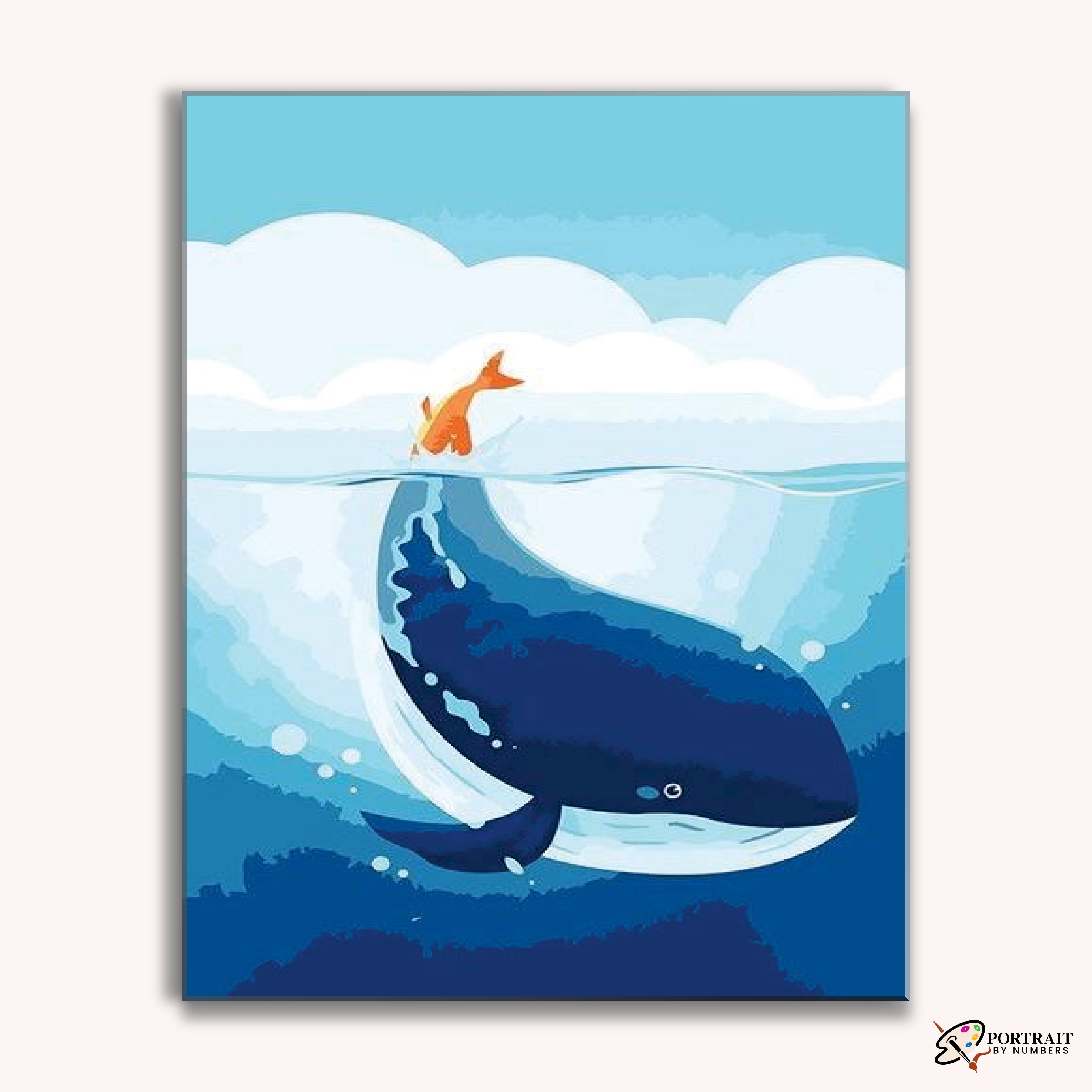 Orange Whale Tail -  Paint by Numbers Kit for Adults -  Portrait By Numbers