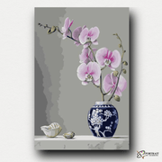 Orchid Flower In Vase -  Paint by Numbers Kit for Adults -  Portrait By Numbers