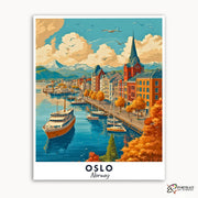 Oslo - Travel Poster -  Paint by Numbers Kit for Adults -  Portrait By Numbers