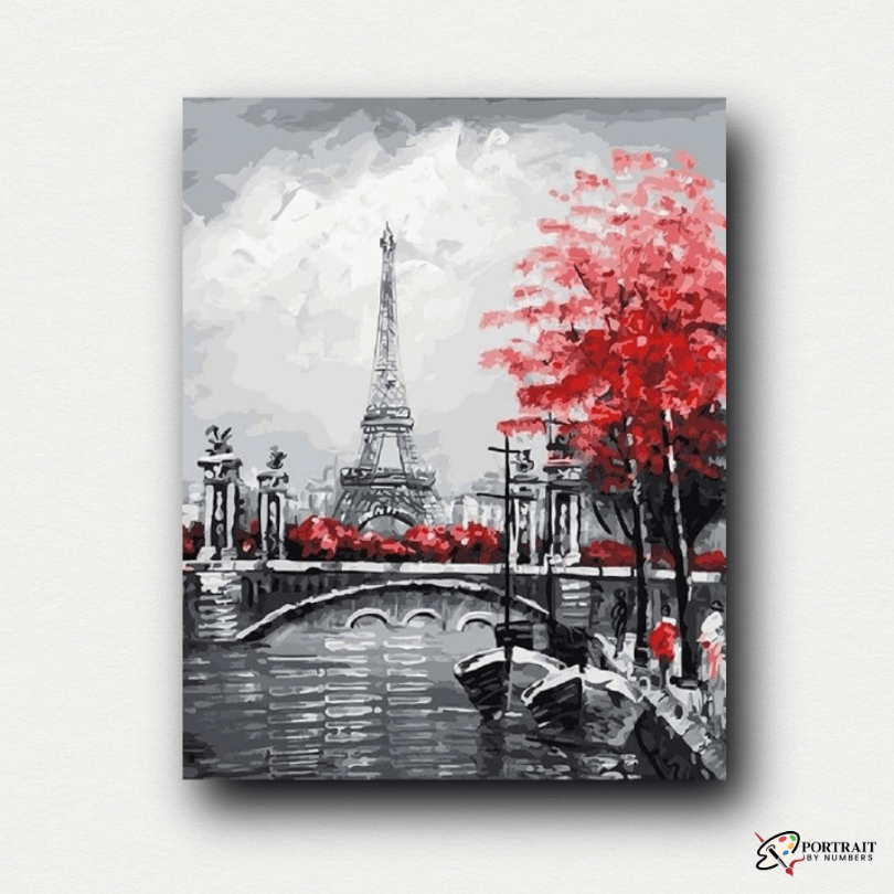 Paris River Landscape -  Paint by numbers Kit -  Portrait By Numbers