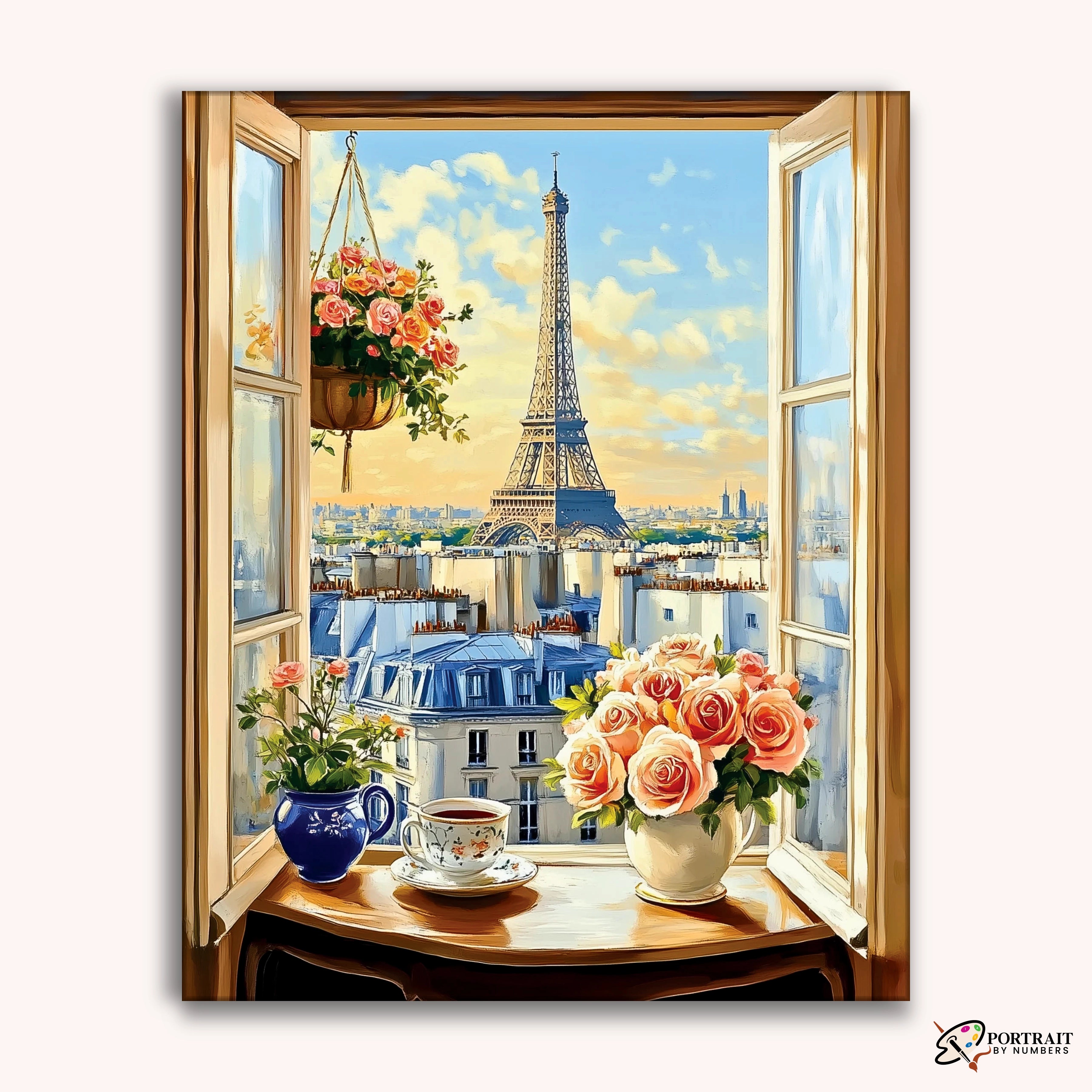 Parisian Serenity -  Paint by Numbers Kit for Adults -  Portrait By Numbers
