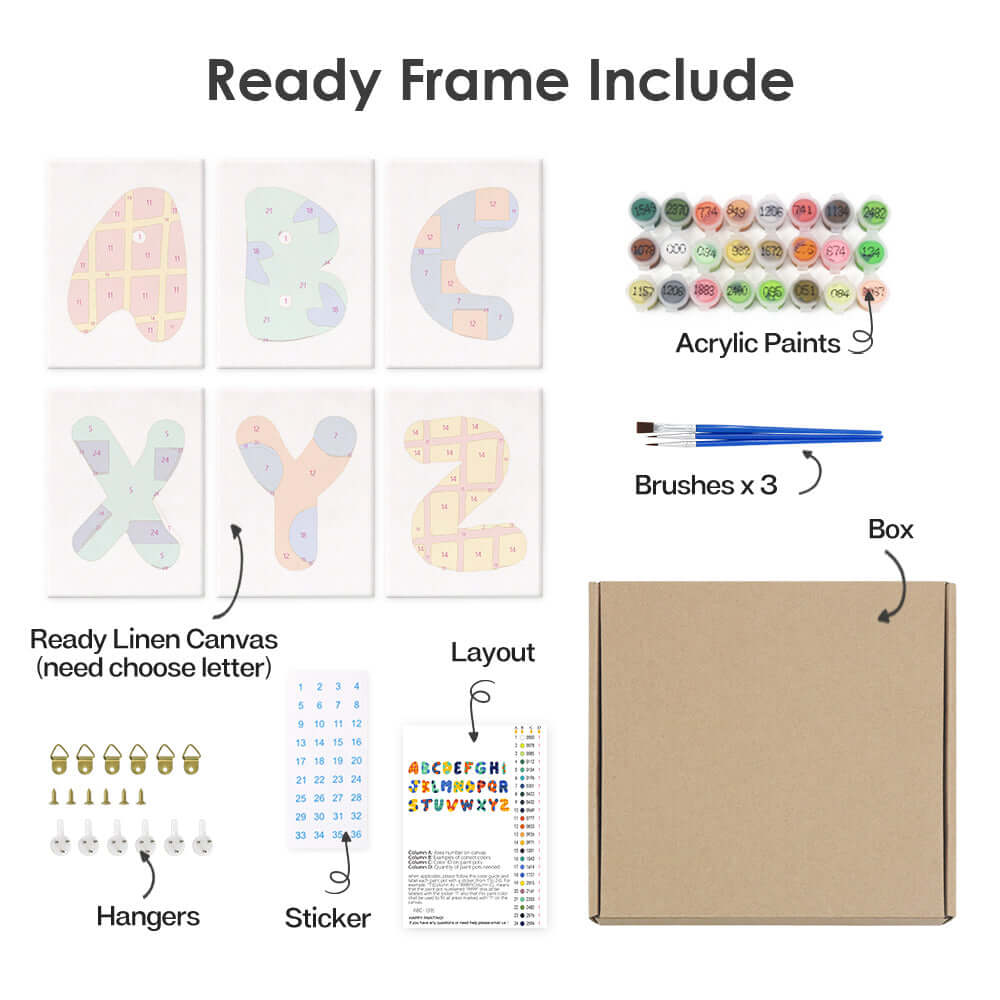 Pattern ABCs (Alphabet) -  Paint by numbers Kit -  Portrait By Numbers