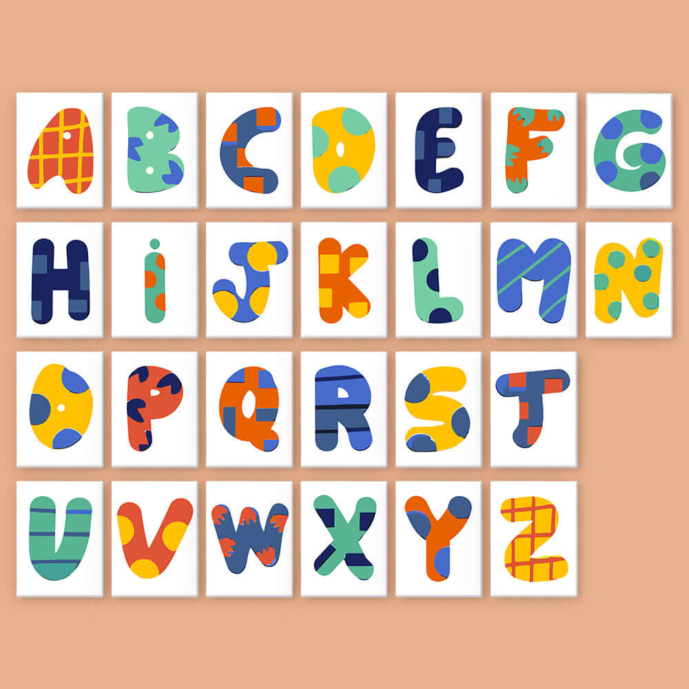 Pattern ABCs (Alphabet) -  Paint by numbers Kit -  Portrait By Numbers