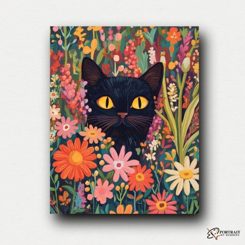 Peeking Cat -  Paint by numbers -  Portrait By Numbers