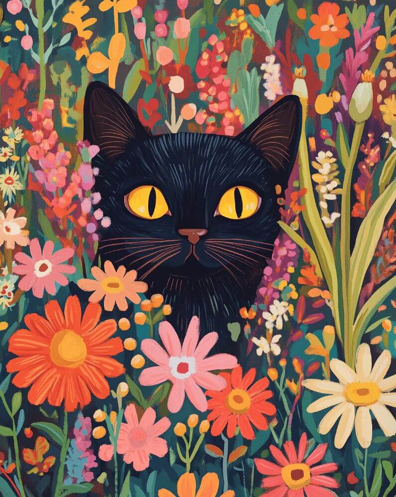 Peeking Cat -  Paint by numbers -  Portrait By Numbers