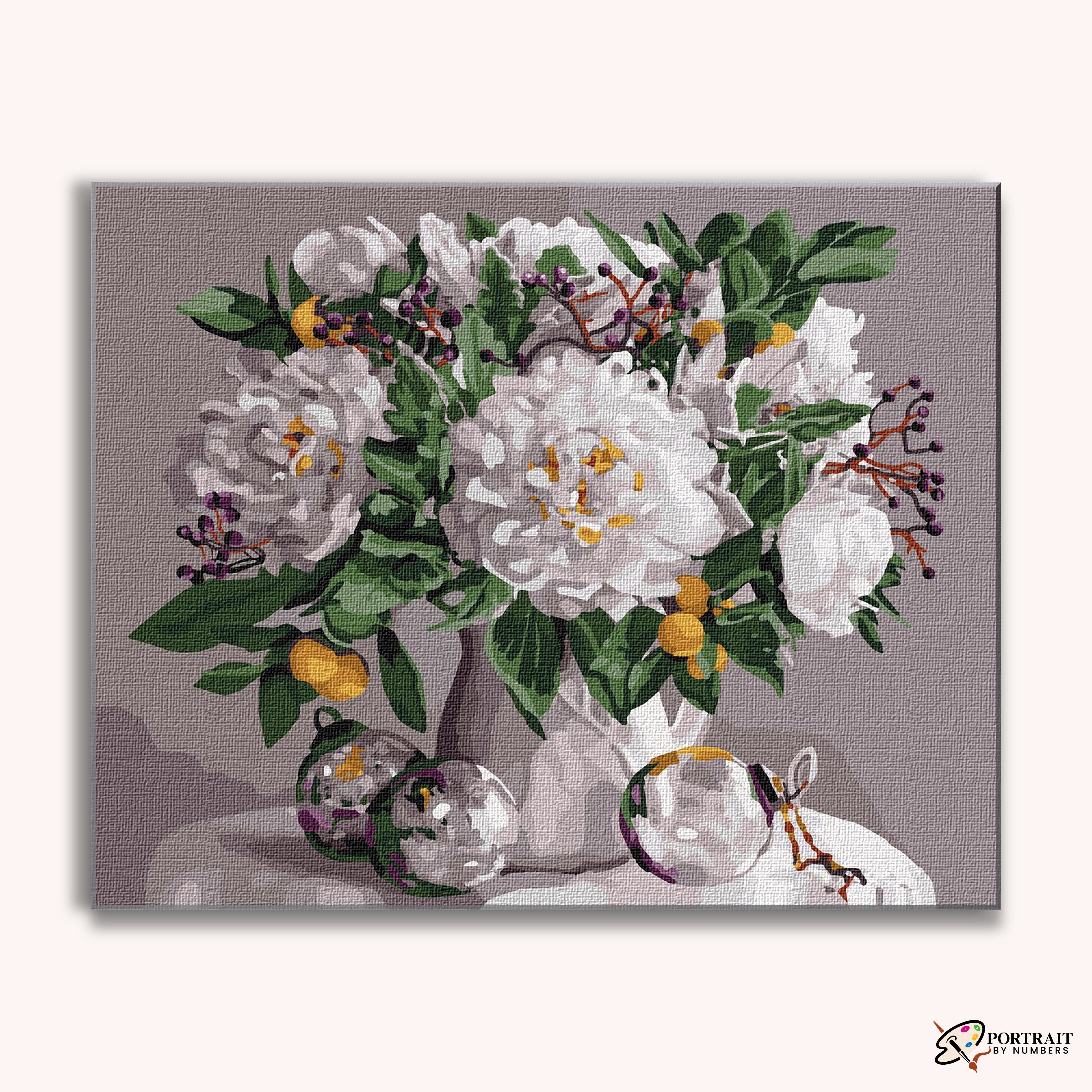 Peony Garden Stillness -  Paint by Numbers Kit for Adults -  Portrait By Numbers