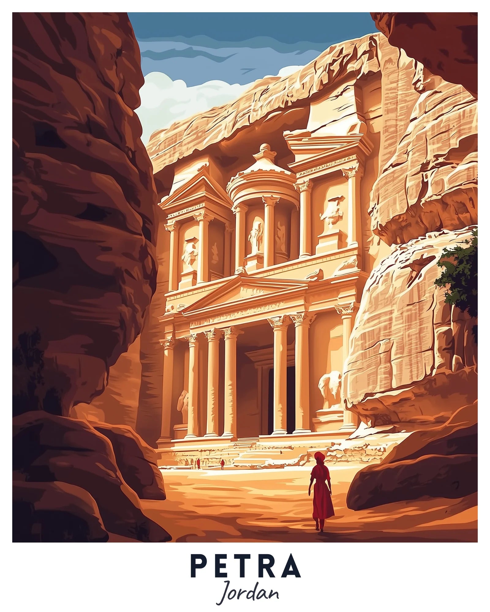 Petra - Travel Poster -  Paint by Numbers Kit for Adults -  Portrait By Numbers