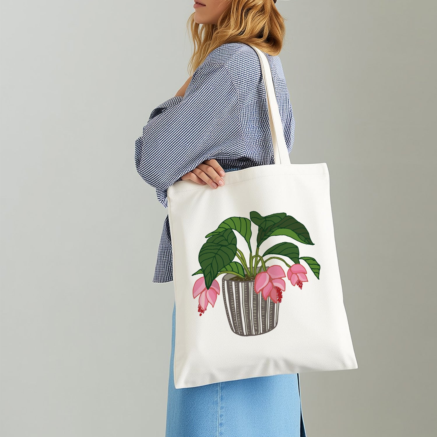 Pink Bloom Planter Bag -  Paint by Numbers Kit for Adults -  Portrait By Numbers