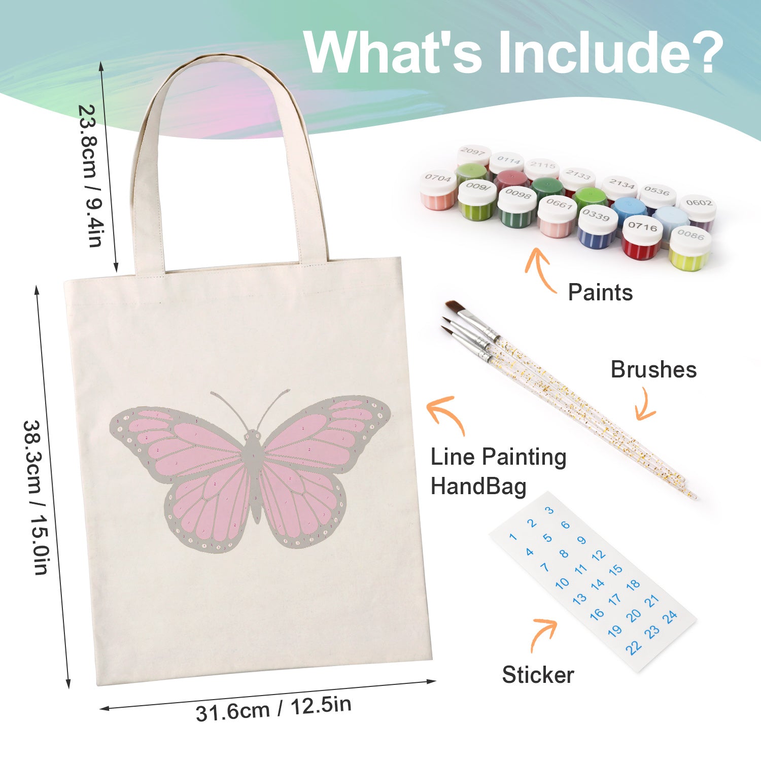 Pink Butterfly Bag -  Paint by Numbers Kit for Adults -  Portrait By Numbers