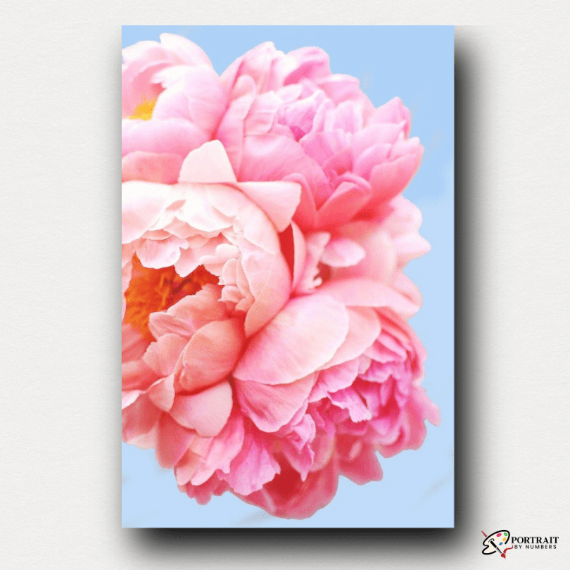 Pink Floral Painting | Acrylic Floral Painting | Portrait By Numbers