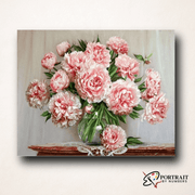 Pink Flowers -  Paint by Numbers Kit for Adults -  Portrait By Numbers