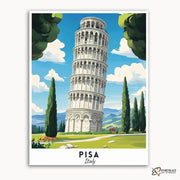 Pisa - Travel Poster -  Paint by Numbers Kit for Adults -  Portrait By Numbers