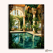 Poolside Flora -  Paint by Numbers Kit for Adults -  Portrait By Numbers