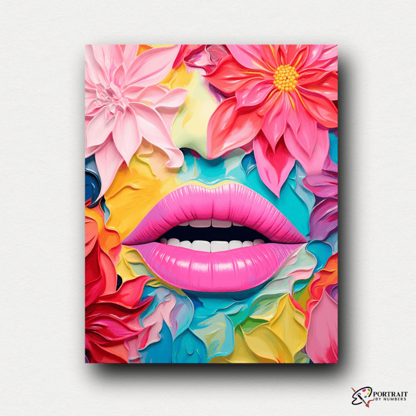 Pop Art Lips -  Paint by numbers -  Portrait By Numbers