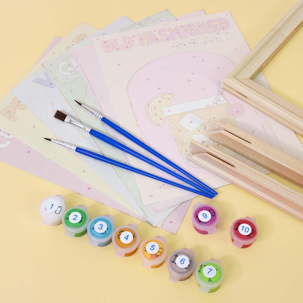 Pop Pour (Set of 6) -  Paint by Numbers Kit for Adults -  Portrait By Numbers