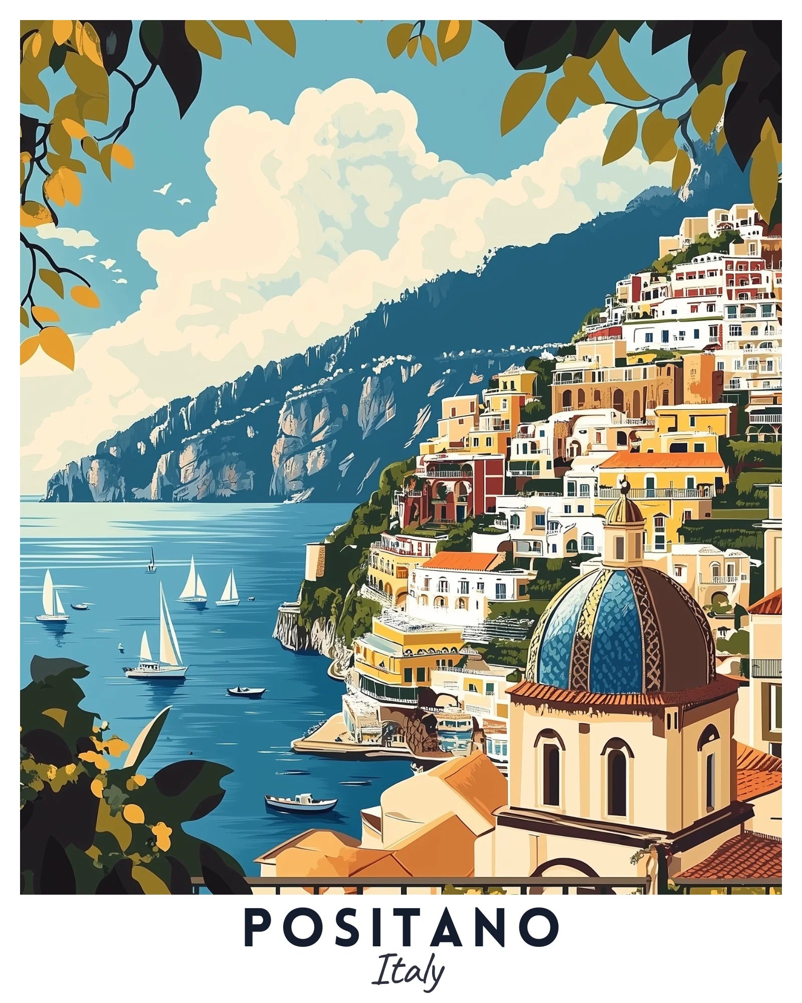 Positano Travel Poster