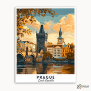 Prague - Travel Poster -  Paint by Numbers Kit for Adults -  Portrait By Numbers