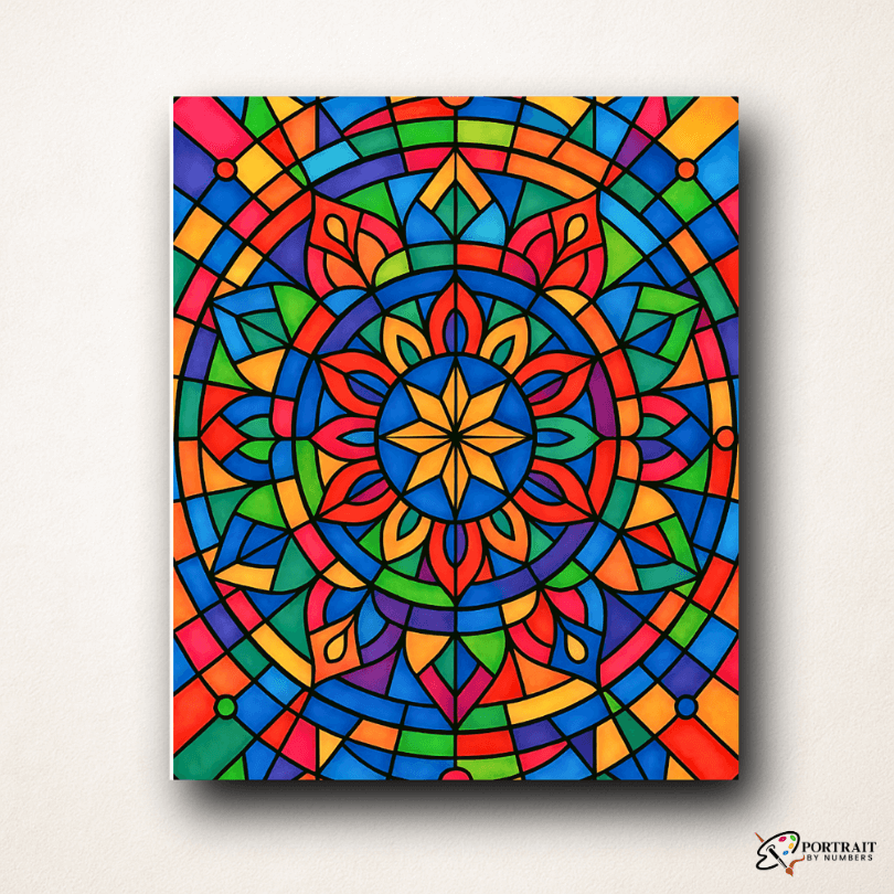 Prism Lotus (Mandala) -  Paint by numbers Kit -  Portrait By Numbers