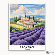 Provence Travel Poster -  Paint by Numbers Kit for Adults -  Portrait By Numbers