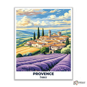 Provence Travel Poster -  Paint by Numbers Kit for Adults -  Portrait By Numbers