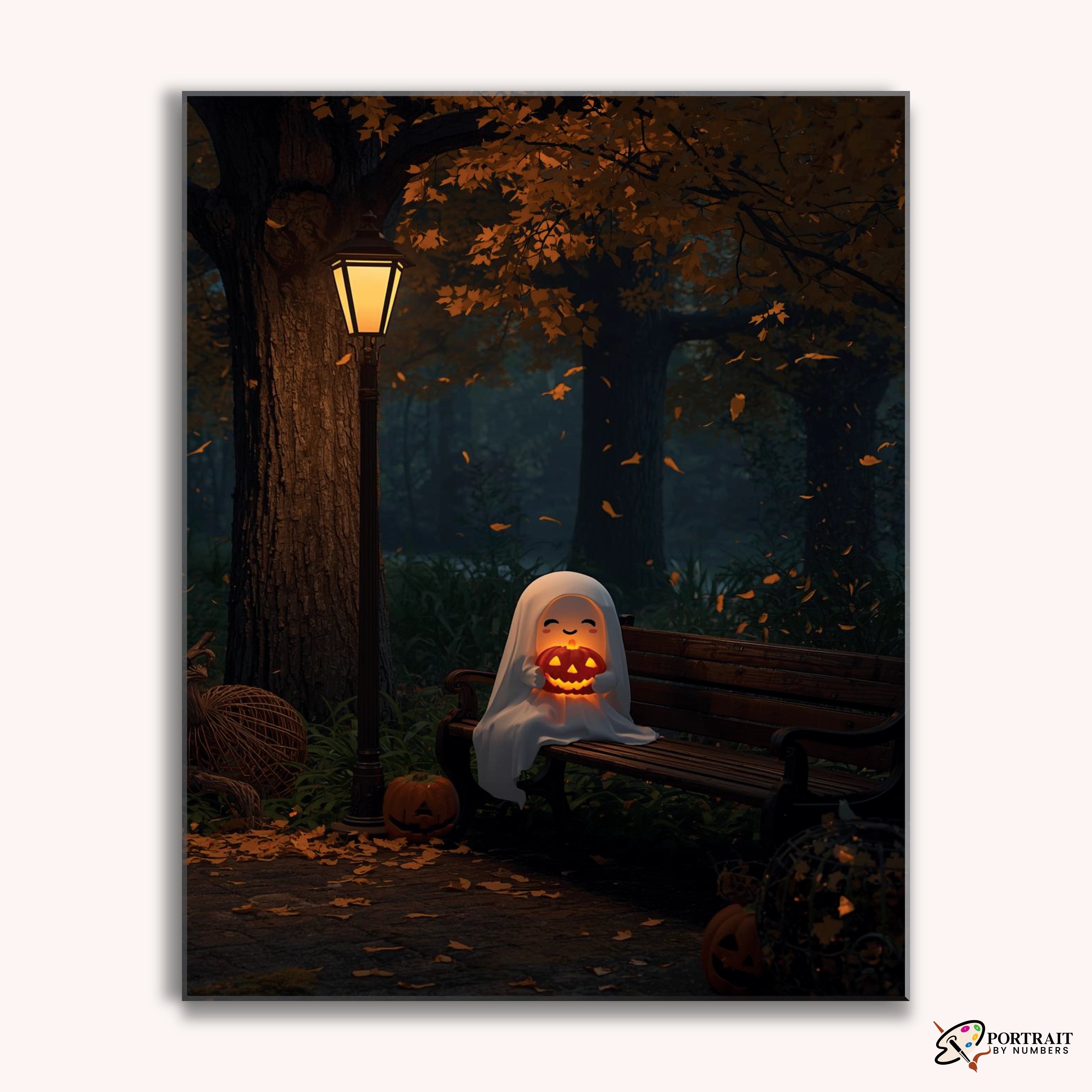 Pumpkin Glow Ghost -  Paint by Numbers Kit for Adults -  Portrait By Numbers