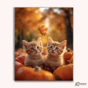 Pumpkin Patch Kittens -  Paint by Numbers Kit for Adults -  Portrait By Numbers