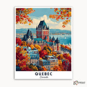 Quebec - Travel Poster -  Paint by Numbers Kit for Adults -  Portrait By Numbers